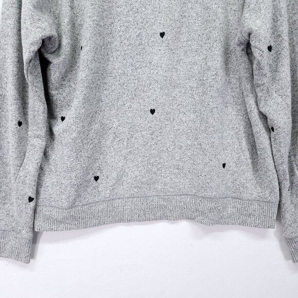 Rails Callahan Knit Sweater Size Large Melange Grey Black Hearts - Picture 8 of 12